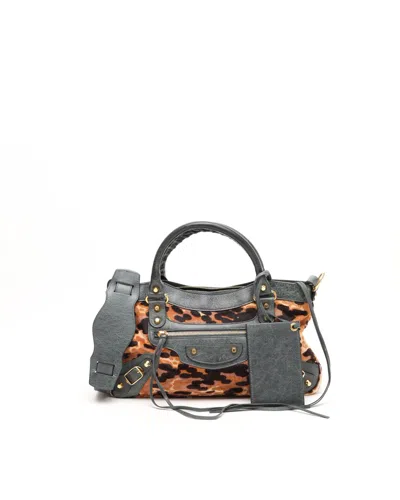 Balenciaga Leopard First Bag In Brown