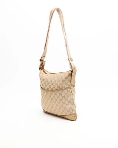 Gucci Gg Web Messenger Bag In Neutral