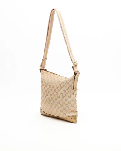 Gucci Gg Web Messenger Bag In Neutral