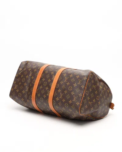 Pre-owned Louis Vuitton Monogram Keepall 45 Weekend Bag In Brown
