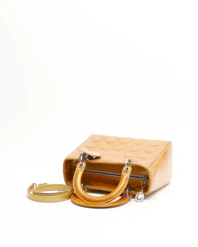 Dior Christian  Medium Patent Lady  Bag In Yellow