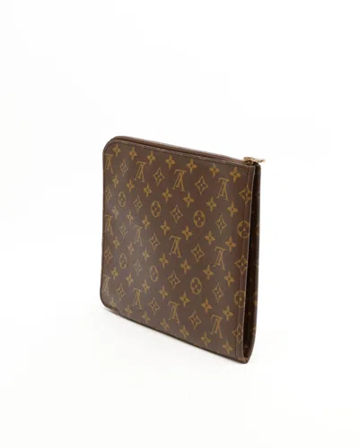 Pre-owned Louis Vuitton Monogram Computer Case In Brown