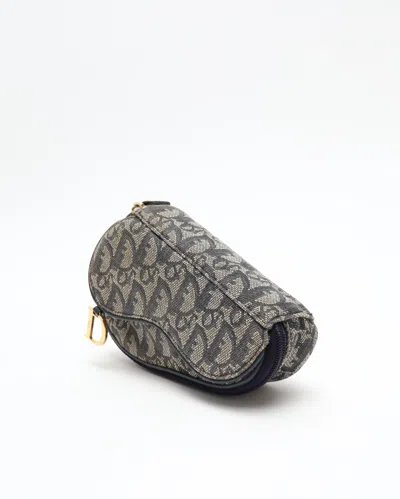 Dior Christian  Oblique Pouch In Blue