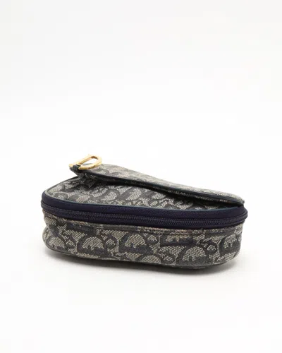 Dior Christian  Oblique Pouch In Blue