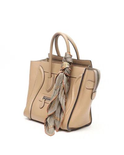 Celine Céline Luggage Micro Bag In Neutral