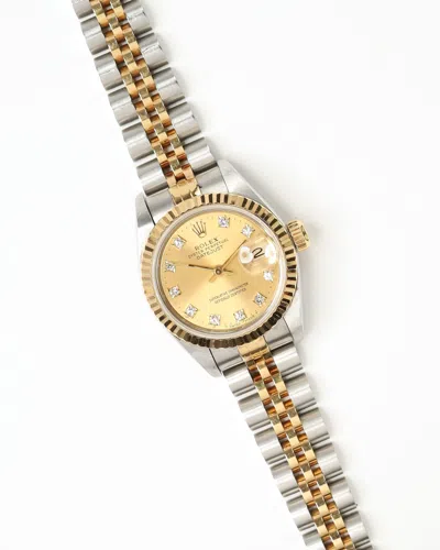 Rolex Lady-datejust 26mm Ref 69173 Diamond Dial 1991 Watch In Multi