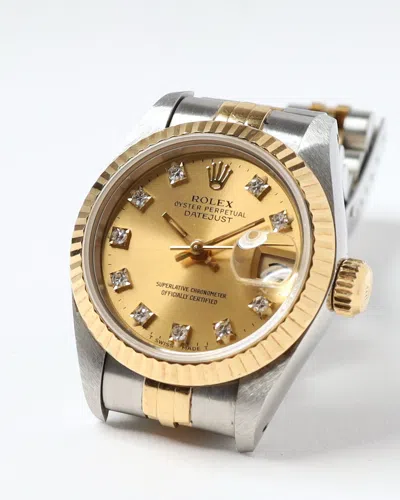 Rolex Lady-datejust 26mm Ref 69173 Diamond Dial 1991 Watch In Multi