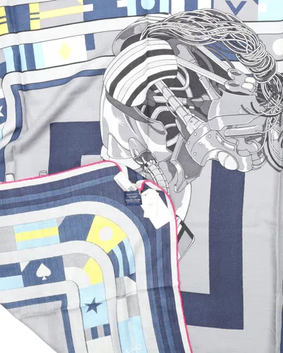 Pre-owned Hermes Hermès 100 Robocabar Cashmere Silk Scarf In Multi