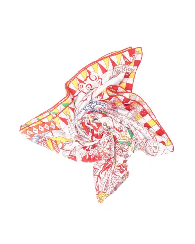 Pre-owned Hermes Hermès 140 Cashmere Silk Scarf In Multi