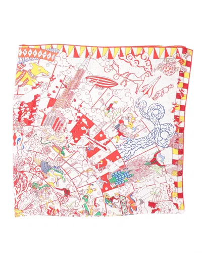 Pre-owned Hermes Hermès 140 Cashmere Silk Scarf In Multi