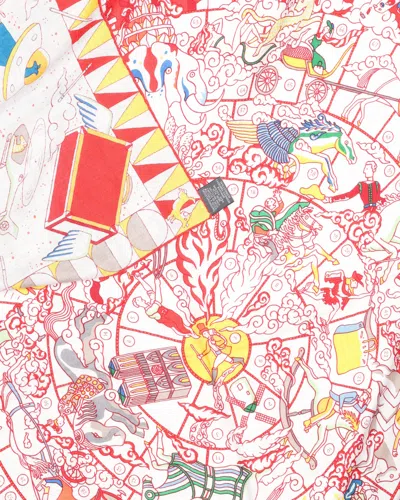 Pre-owned Hermes Hermès 140 Cashmere Silk Scarf In Multi