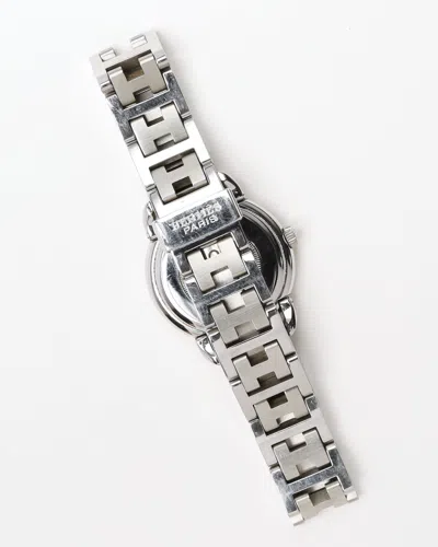 Pre-owned Hermes Hermès Pullman 25mm Ref Pu2.210 Watch In White