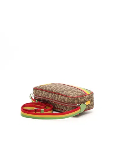 Dior Christian  Oblique Rasta Camera Bag In Multi