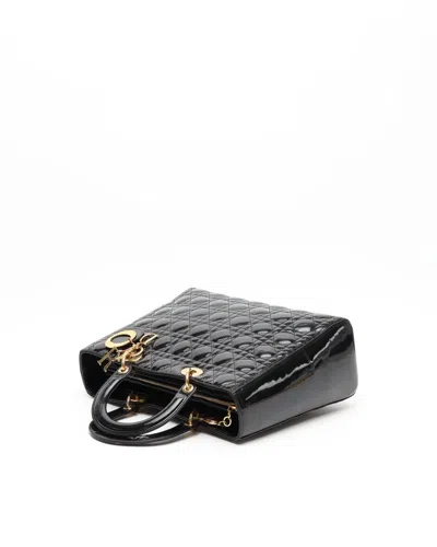 Dior Christian  Large Patent Lady  Bag In Black