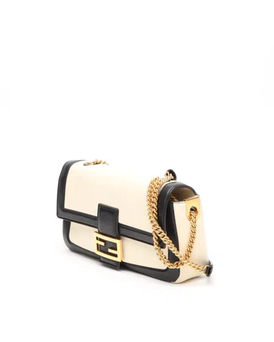Fendi Medium Chain Baguette Bag In White