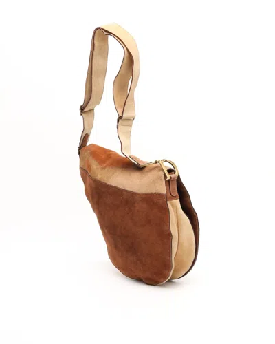 Dior Christian  Large Suede Saddle Bag In Multi