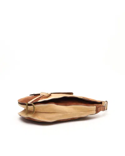 Dior Christian  Large Suede Saddle Bag In Multi