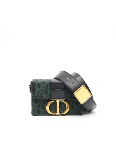 Dior Christian  Oblique Montaigne Box Bag In Blue