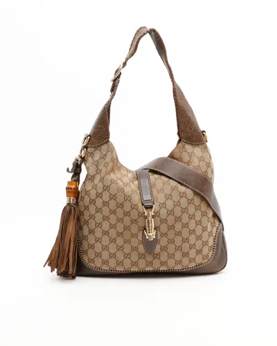 Gucci Gg New Jackie Tassel Bamboo Bag In Brown