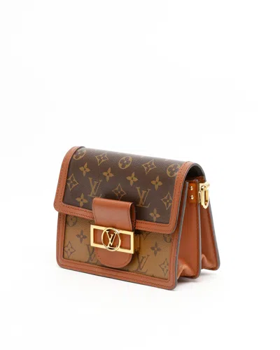 Pre-owned Louis Vuitton Monogram Reverse Dauphine Mini Bag In Brown