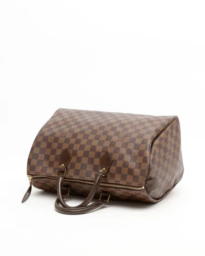 Pre-owned Louis Vuitton Damier Ebene Speedy 35 Bag In Brown