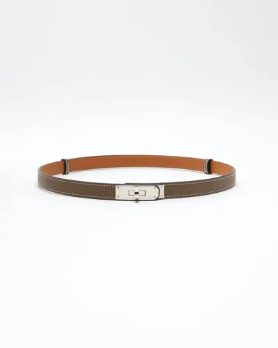Pre-owned Hermes Hermès Kelly 18 Belt In Brown