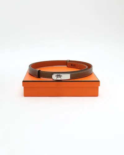 Pre-owned Hermes Hermès Kelly 18 Belt In Brown