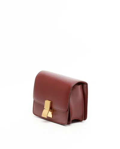 Celine Céline Small Classic Box Bag In Burgundy