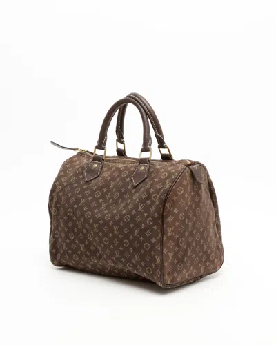 Pre-owned Louis Vuitton Mini Lin Speedy 30 Bag In Brown