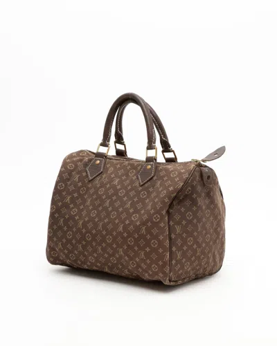 Pre-owned Louis Vuitton Mini Lin Speedy 30 Bag In Brown