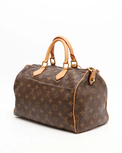 Pre-owned Louis Vuitton Monogram Speedy P9 Bandoulière 40 Weekend Bag In Brown