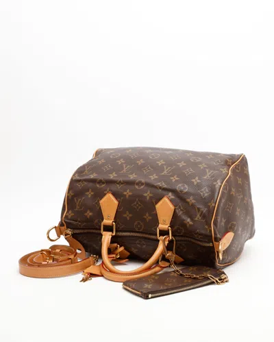 Pre-owned Louis Vuitton Monogram Speedy P9 Bandoulière 40 Weekend Bag In Brown