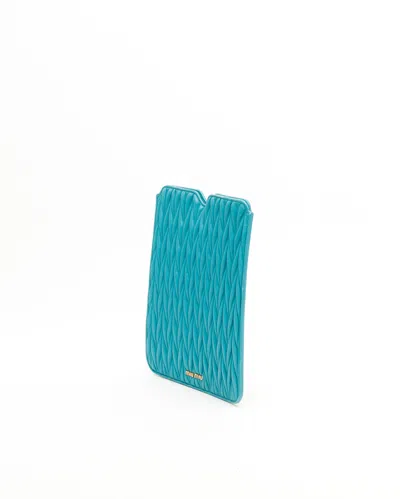 Miu Miu Matelassé Ipad Case In Green