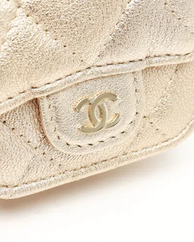 Pre-owned Chanel Cc Coin & Airpod Case In Gold