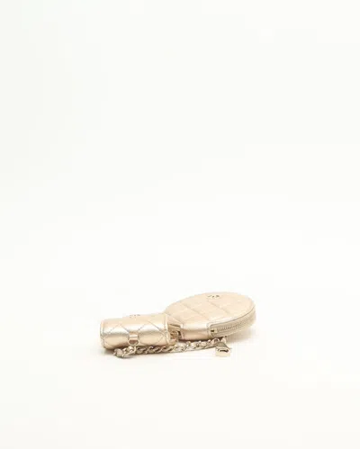 Pre-owned Chanel Cc Coin & Airpod Case In Gold