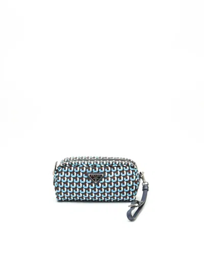 Prada Nylon Toiletry Pouch In Blue