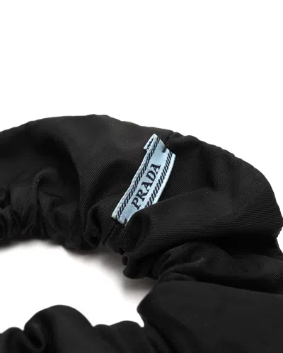 Prada Logo Hair Scrunchies In Black