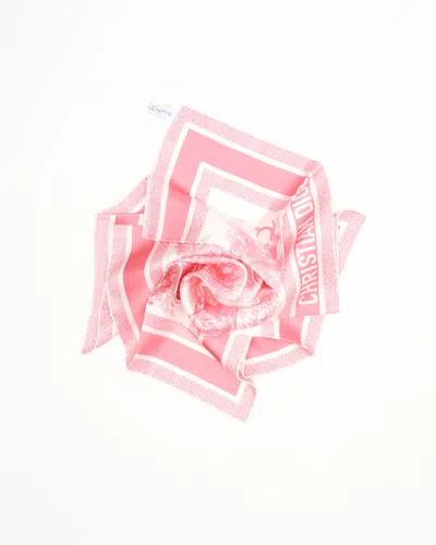 Dior Christian  60 Silk Scarf In Pink