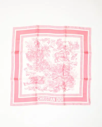 Dior Christian  60 Silk Scarf In Pink