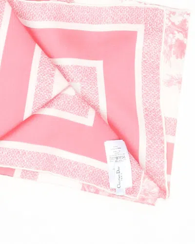 Dior Christian  60 Silk Scarf In Pink