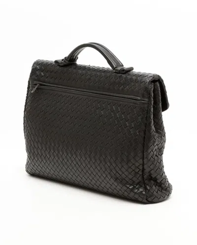 Bottega Veneta Intrecciato Business Bag In Black