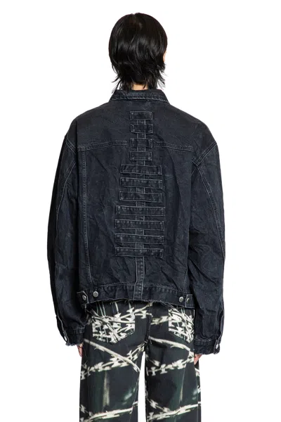 44 Label Group Simulation Buttoned Denim Jacket In Black