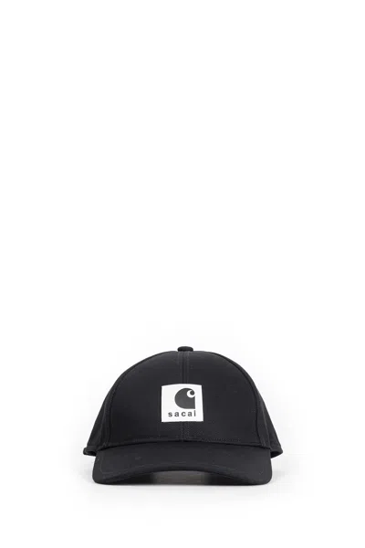 Sacai X Carhartt Wip Logo Baseball Cap In Black