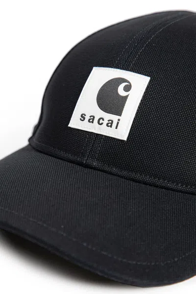 Sacai X Carhartt Wip Logo Baseball Cap In Black