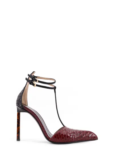 Tom Ford Stiletto Pumps Featuring Croc-embossed Texture In Burgundy