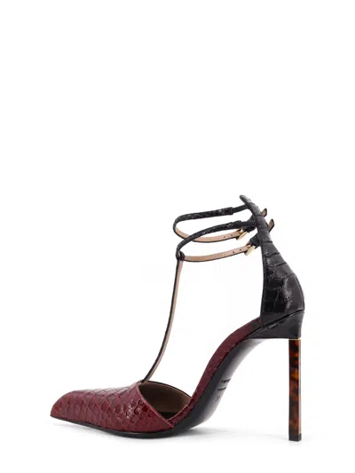 Tom Ford Stiletto Pumps Featuring Croc-embossed Texture In Burgundy