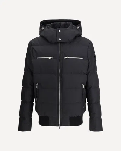 Moose Knuckles Cloud Bomber Jacket With Lambskin Finishes In Black