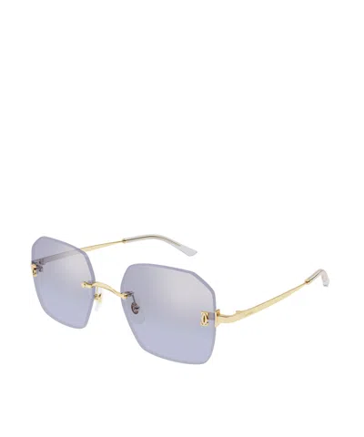 Cartier Ct0591s004 Gold Gold Violet In Multi