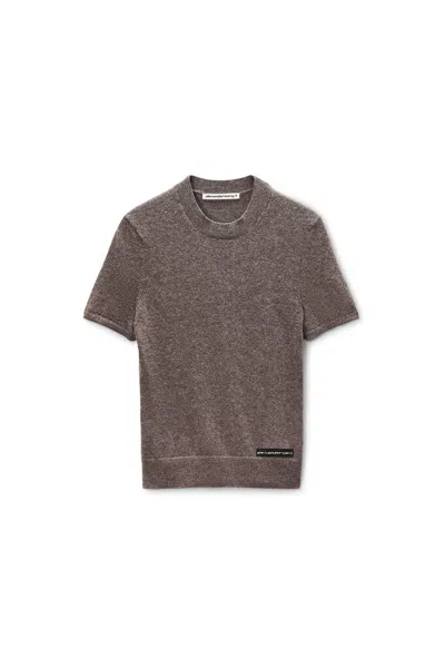Alexander Wang Alexanderwang. T Short Sleeve Wool Crewneck Tee In Brown