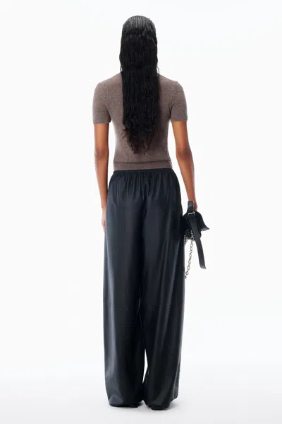 Alexander Wang Alexanderwang. T Short Sleeve Wool Crewneck Tee In Brown